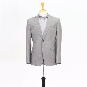Ted Baker 40S Gray Solid 2-Button Sport Coat Blazer Jacket T013